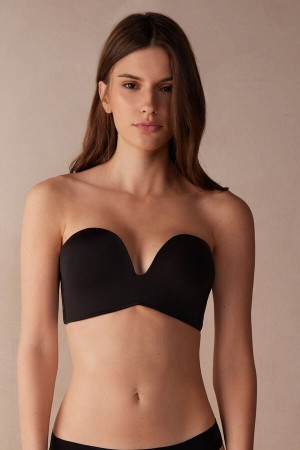 Intimissimi Laura Bandeau Bra In Ultralight Microfiber Svarte | SN-ITMSM57039