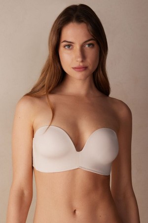 Intimissimi Laura Bandeau Bra In Ultralight Microfiber Beige | SN-ITMSM57046