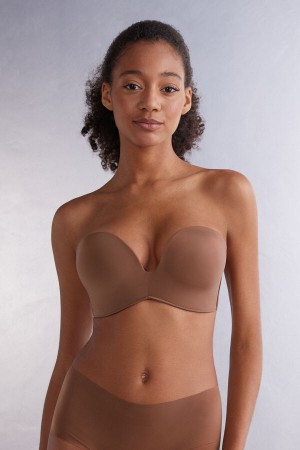 Intimissimi Laura Bandeau Bra In Ultralight Microfiber Beige | SN-ITMSM57067