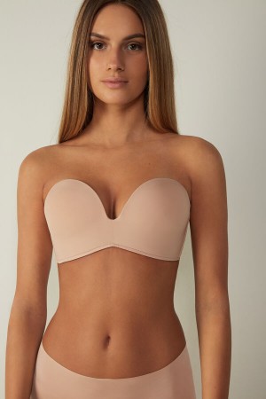 Intimissimi Laura Microfiber Bandeau Bra Beige | SN-ITMSM56956