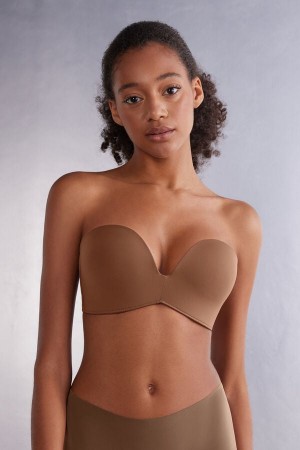 Intimissimi Laura Microfiber Bandeau Bra Beige | SN-ITMSM56981