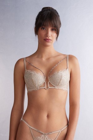 Intimissimi Living In Luxe Demi-cup Balconette Bra Beige | SN-ITMSM57386