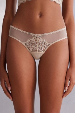Intimissimi Living In Luxe Panties Beige | SN-ITMSM57642