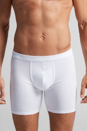Intimissimi Long Boxers In Stretch Supima® Bomull Hvite | SN-ITMSM58492