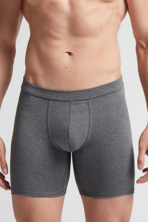 Intimissimi Long Boxers In Stretch Supima® Bomull Mørke Grå | SN-ITMSM58493