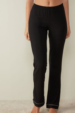Intimissimi Long Micromodal Trousers Svarte | SN-ITMSM58190