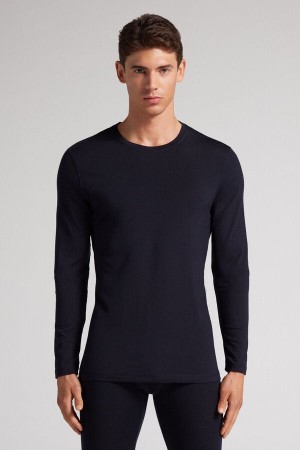 Intimissimi Long-sleeve Crew-neck Merino-wool Top Blå | SN-ITMSM58634