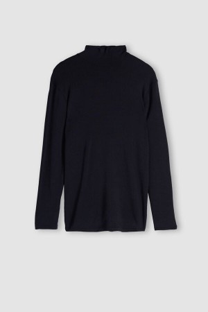 Intimissimi Long-sleeve High-neck Modal-cashmere Top Blå | SN-ITMSM58660