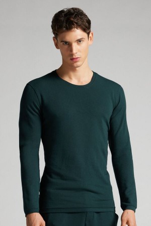 Intimissimi Long-sleeve Modal-cashmere Top Grønn | SN-ITMSM58658