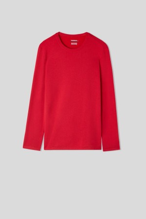 Intimissimi Long-sleeve Modal-cashmere Top Rød | SN-ITMSM58770