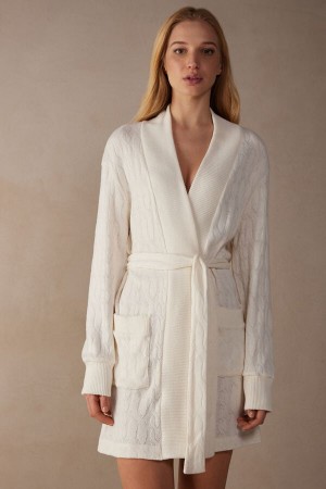 Intimissimi Lost In Fields Braided Robe Hvite | SN-ITMSM58427