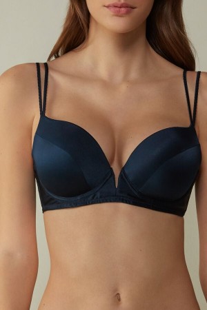 Intimissimi Mia Silk Super Push-up Bra Blå | SN-ITMSM56751