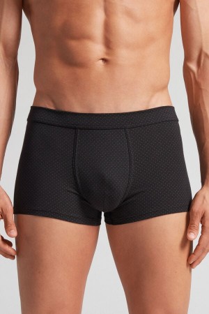 Intimissimi Micro Dot Fresh Supima® Bomull Boxers Svarte | SN-ITMSM58506