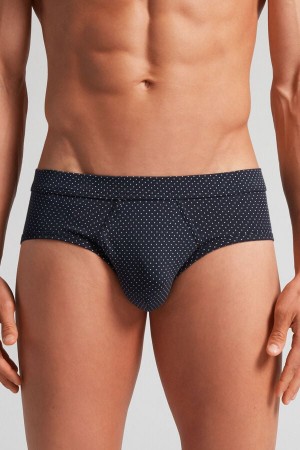 Intimissimi Micro Dot Fresh Supima® Bomull Briefs Blå | SN-ITMSM58577