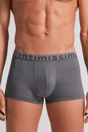 Intimissimi Microfiber Logo Bokser Shorts Mørke Grå | SN-ITMSM58454