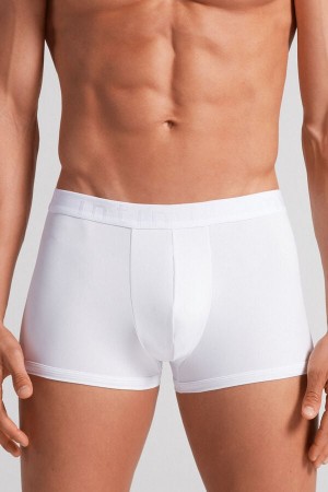 Intimissimi Microfiber Logo Bokser Shorts Hvite | SN-ITMSM58468