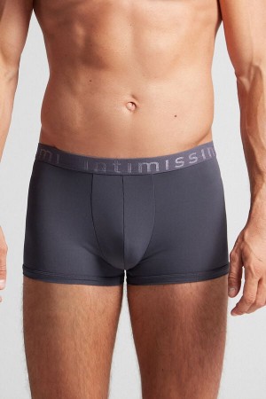 Intimissimi Microfiber Logo Bokser Shorts Grå | SN-ITMSM58490