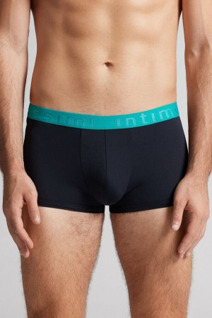 Intimissimi Microfiber Logo Bokser Shorts Svarte | SN-ITMSM58530