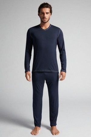 Intimissimi Micromodal Pajamas Blå | SN-ITMSM58702