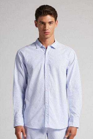 Intimissimi Micro-stripe Cloth Shirt Blå | SN-ITMSM58650