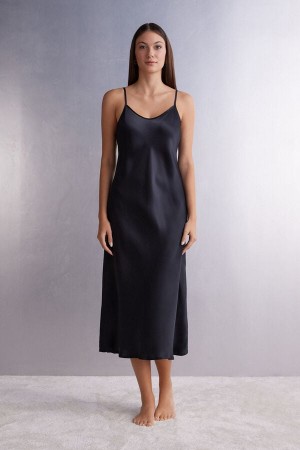 Intimissimi Midi-length Slip In Silk Svarte | SN-ITMSM57799