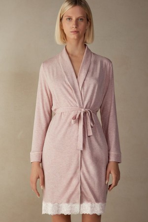 Intimissimi Modal Blonder Detail Robe Rosa | SN-ITMSM58424