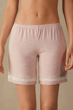 Intimissimi Modal Shorts With Blonder Details Rosa | SN-ITMSM58331
