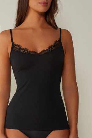 Intimissimi Modal Ultralight Cashmere Blend Top With Blonder Svarte | SN-ITMSM57956