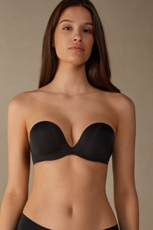 Intimissimi Monica Bandeau Bra In Ultralight Microfiber Svarte | SN-ITMSM57191