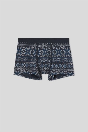Intimissimi Norwegian Print Boxers In Stretch Supima® Bomull Blå | SN-ITMSM58532