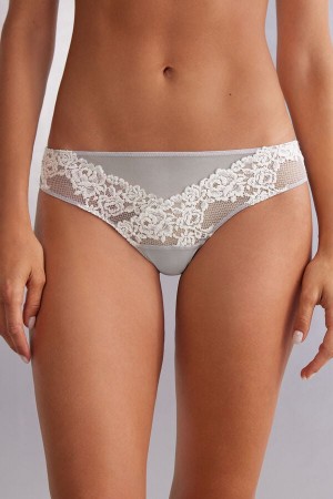 Intimissimi Pretty Flowers Brazilian Hvite | SN-ITMSM57498