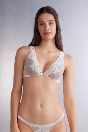 Intimissimi Pretty Flowers Elena Balconette Bra Hvite | SN-ITMSM56887