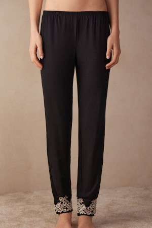 Intimissimi Pretty Flowers Full Length Cuffed Modal Pants Multicolor | SN-ITMSM58198