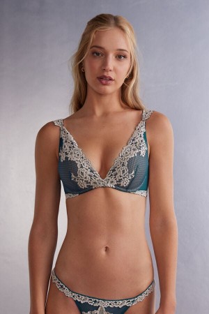Intimissimi Pretty Flowers Giorgia Balconette Bra Blå | SN-ITMSM56553