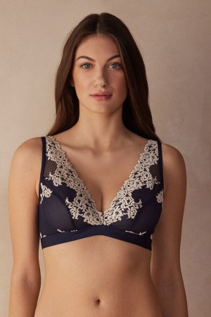 Intimissimi Pretty Flowers Lara Triangle Bra Blå | SN-ITMSM56814
