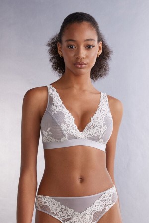 Intimissimi Pretty Flowers Lara Triangle Bra Hvite | SN-ITMSM56886
