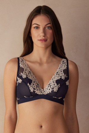 Intimissimi Pretty Flowers Lara Triangle Bra Blå | SN-ITMSM56973