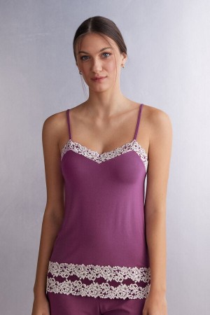 Intimissimi Pretty Flowers Modal Top Lilla | SN-ITMSM58386