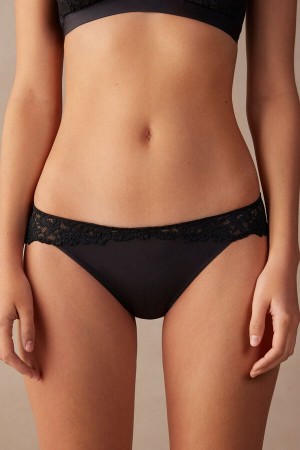 Intimissimi Pretty Flowers Panties Svarte | SN-ITMSM57571