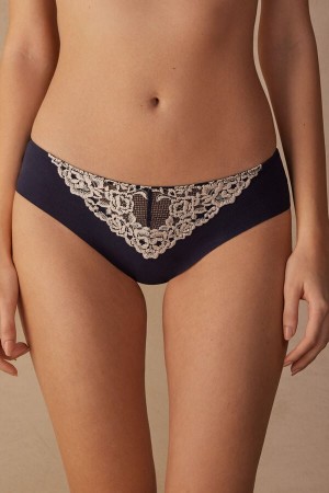 Intimissimi Pretty Flowers Seamless Bomull Panties Blå | SN-ITMSM57533
