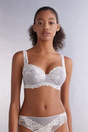 Intimissimi Pretty Flowers Sofia Balconette Bra Hvite | SN-ITMSM56564