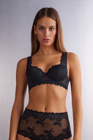 Intimissimi Pretty Flowers Sofia Balconette Bra Svarte | SN-ITMSM56448