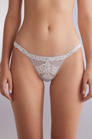 Intimissimi Pretty Flowers String Thong Hvite | SN-ITMSM57754