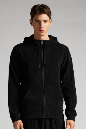 Intimissimi Ribbet Chenille Hoodie Sweatshirt | SN-ITMSM58657