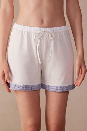 Intimissimi Santorini View Ultrafresh Supima® Bomull Shorts Hvite | SN-ITMSM58366