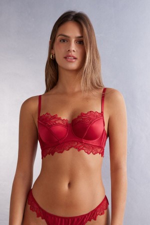 Intimissimi Satin Darlings Demi-cup Balconette Bra Rød | SN-ITMSM56911