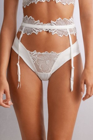 Intimissimi Satin Darlings Garter Belt Hvite | SN-ITMSM57893