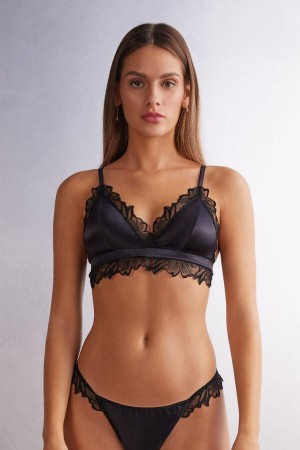 Intimissimi Satin Darlings Triangle Bra Svarte | SN-ITMSM56697