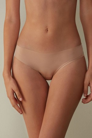 Intimissimi Seamless Microfiber Panties Beige | SN-ITMSM57527
