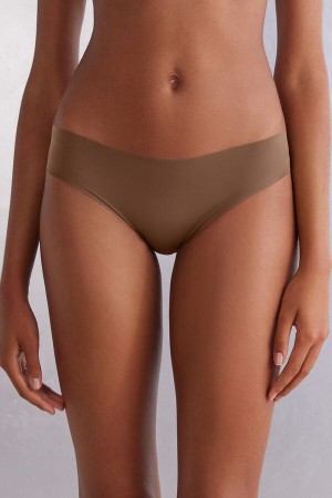 Intimissimi Seamless Microfiber Panties Beige | SN-ITMSM57541